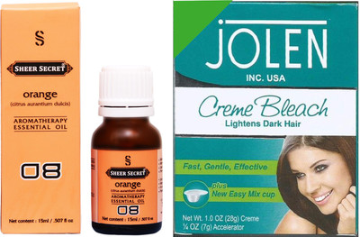 

SHEER SECRET ORANGE ESSENTIAL OIL 15ML and JOLEN NORMAL BLEACH 35GRAMS(Set of 2)