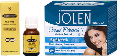 

SHEER SECRET TEA TREE ESSENTIAL OIL 15ML and JOLEN OXY BLEACH 35GRAMS(Set of 2)