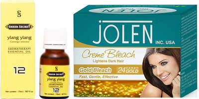 

SHEER SECRET YLANG ESSENTIAL OIL 15ML and JOLEN GOLD BLEACH 35GRAMS(Set of 2)