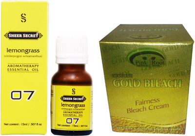 

SHEER SECRET LEMONGRASS ESSENTIAL OIL 15ML and PINK ROOT GOLD BLEACH 43 GRAMS(Set of 2)