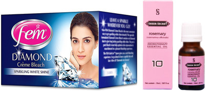 

SHEER SECRET ROSEMARY ESSENTIAL OIL 15ML and FEM DIAMOND BLEACH 30 GRAMS(Set of 2)