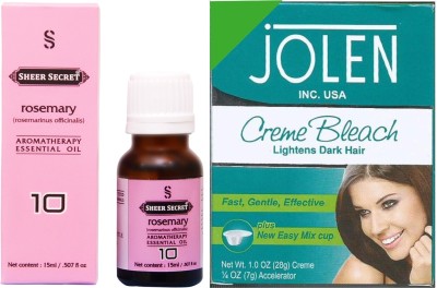 

SHEER SECRET ROSEMARY ESSENTIAL OIL 15ML and JOLEN NORMAL BLEACH 35GRAMS(Set of 2)