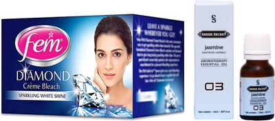 

SHEER SECRET JASMINE ESSENTIAL OIL 15ML and FEM DIAMOND BLEACH 30 GRAMS(Set of 2)