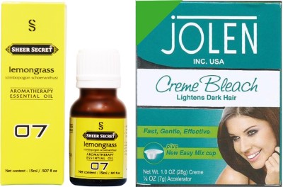 

SHEER SECRET LEMONGRASS ESSENTIAL OIL 15ML and JOLEN NORMAL BLEACH 35GRAMS(Set of 2)