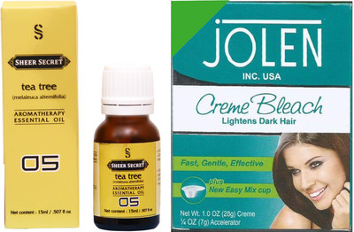 

SHEER SECRET TEA TREE ESSENTIAL OIL 15ML and JOLEN NORMAL BLEACH 35GRAMS(Set of 2)
