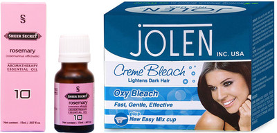 

SHEER SECRET ROSEMARY ESSENTIAL OIL 15ML and JOLEN OXY BLEACH 35GRAMS(Set of 2)