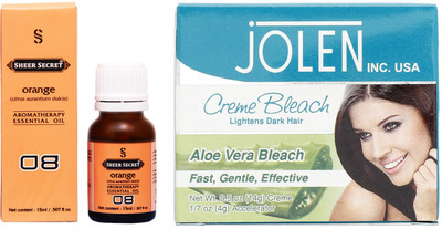 

SHEER SECRET ORANGE ESSENTIAL OIL 15ML and JOLEN ALOEVERA BLEACH 35GRAMS(Set of 2)