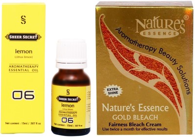 

SHEER SECRET LEMON ESSENTIAL OIL 15ML and NATURE GOLD BLEACH 43 GRAMS(Set of 2)