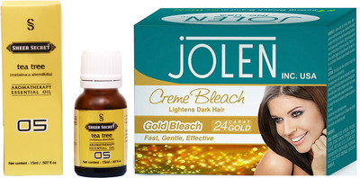 

SHEER SECRET TEA TREE ESSENTIAL OIL 15ML and JOLEN GOLD BLEACH 35GRAMS(Set of 2)