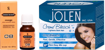 

SHEER SECRET ORANGE ESSENTIAL OIL 15ML and JOLEN OXY BLEACH 35GRAMS(Set of 2)