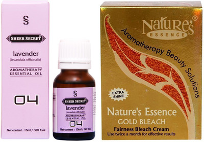 

SHEER SECRET LAVENDER ESSENTIAL OIL 15ML and NATURE GOLD BLEACH 43 GRAMS(Set of 2)