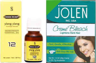 

SHEER SECRET YLANG ESSENTIAL OIL 15ML and JOLEN NORMAL BLEACH 35GRAMS(Set of 2)