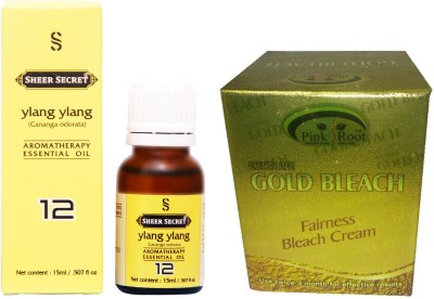 

SHEER SECRET YLANG ESSENTIAL OIL 15ML and PINK ROOT GOLD BLEACH 43 GRAMS(Set of 2)