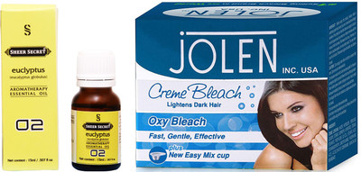 

SHEER SECRET EUCLYPTUS ESSENTIAL OIL 15ML and JOLEN OXY BLEACH 35GRAMS(Set of 2)