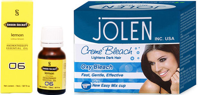 

SHEER SECRET LEMON ESSENTIAL OIL 15ML and JOLEN OXY BLEACH 35GRAMS(Set of 2)