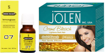 

SHEER SECRET LEMONGRASS ESSENTIAL OIL 15ML and JOLEN GOLD BLEACH 35GRAMS(Set of 2)
