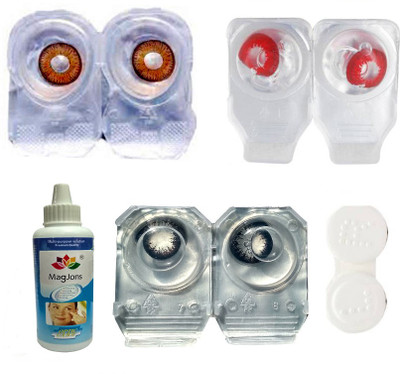 

Magjons 3 Pair Red, Brown, Black Monthly Contact Lens(0, Black, Red, Brown, Pack of 3)
