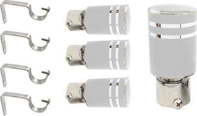 tajhardwaregallery Silver Rod Rail Bracket Metal(Pack of 8)