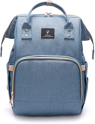 

Pofunuo Premium Quality Stylish Baby Diaper Backpack With Feeding Bottle Cover & Inbuilt USB Charging Port (Light Blue) Diaper Backpack(Light Blue)