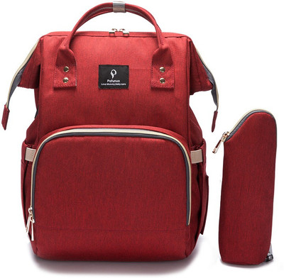 

Pofunuo Premium Quality Stylish Baby Diaper Backpack With Feeding Bottle Cover & Inbuilt USB Charging Port (Red) Diaper Backpack(Red)