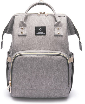 

Pofunuo Premium Quality Stylish Baby Diaper Backpack With Feeding Bottle Cover & Inbuilt USB Charging Port (Grey) Diaper Backpack(Grey)