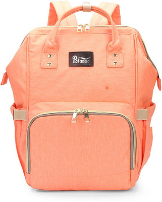 

Pofunuo Premium Quality Waterproof Stylish Large Capacity Mommy Baby Nappy Diaper Backpack (Light Orange) Diaper Backpack(Light Orange)