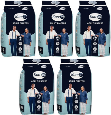 

Karein Adult Diapers, Size XL, 10 Pcs Pack, Combo of 5 Packs, for Waist Size 50"-65" INCHES,Total 50 Diapers Adult Diapers - XL(50 Pieces)