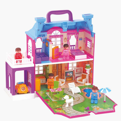 

DD RETAIL Beautiful Dream Palace Doll House with Light, Furniture, Figurines (40 Pcs)(Multicolor)