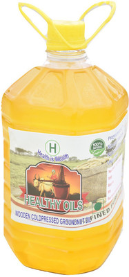 

Healthy Oils Organic Wooden Cold Pressed Groundnut/Peanut Oil (Virgin, Chekku/Ghani) - 5 Litre Groundnut Oil Plastic Bottle(5 L)