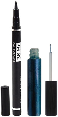 

tanvi27 ULTRA LONG LASTING DRAMA EYE LINERS 8 ml(JET BLACK, SKY BLUE)