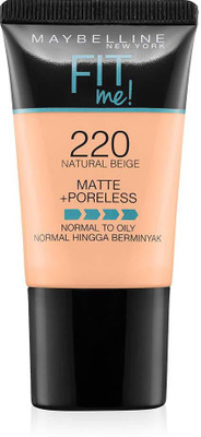 

Maybelline Fit Me Matte+Poreless Liquid Foundation Tube, 220 Foundation(NATURAL BUFF)