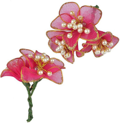 

Iyaan Hair Accessories Flowers(Set Of 2 Flowers) Hair Accessory Set(Pink)