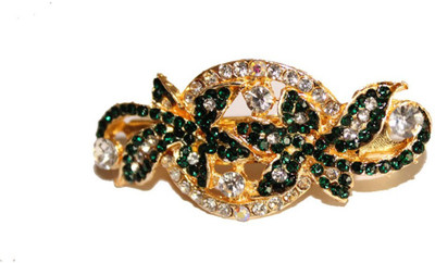 

T Net Fashion Hair clips with stone Back Pin(Green)