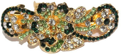 

T Net Fashion Hair clips with stone Back Pin(Green)