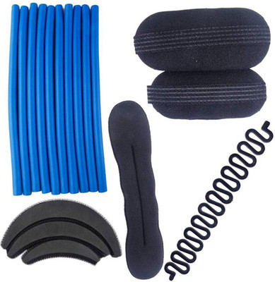 

Iyaan Combo Of Hair Accessories And Set Of Stick Rollers, Braids Tools, Banana Donut For Women And Girls, Pack Of 1 Hair Accessory Set(Black, Blue)