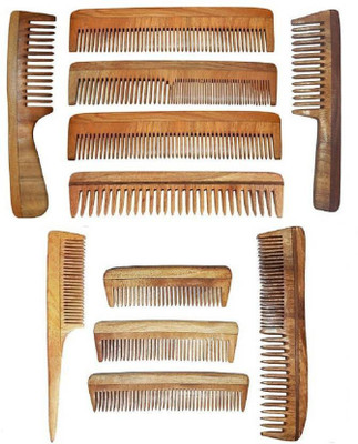 

Iyaan Combo Neem Wood Combs 100% Handmade, Anti- Dandruff
