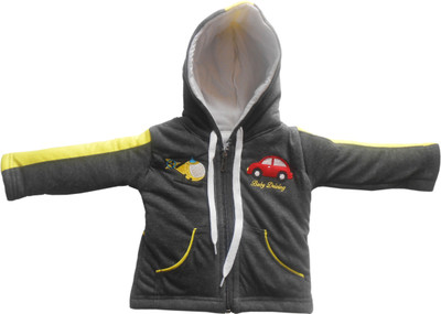 

Tinchuk Full Sleeve Self Design, Solid Baby Boys & Baby Girls Jacket, Grey