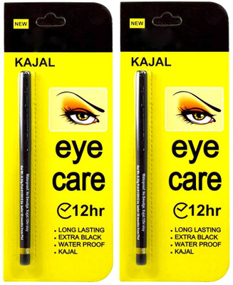 

Deerosita Waterproof Jet Black Eye Kajal 12Hr (Pack of 2)(Black)