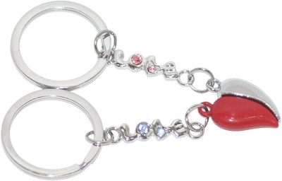 Aura 1 Pair Love Heart Romantic Set Key Chain