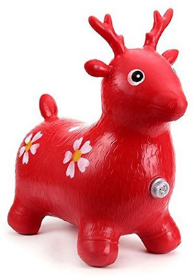 

KS STORE Ride-on Jumping Inflatable Deer For Kids(Red)