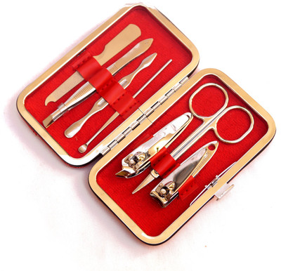 

Health Raksha Manicure Pedicure Set Nail Clippers - 7 Piece Stainless Steel Manicure Kit, Professional Grooming Kit, Nail Tools with Luxurious Travel Case(7 ml, Set of 7)