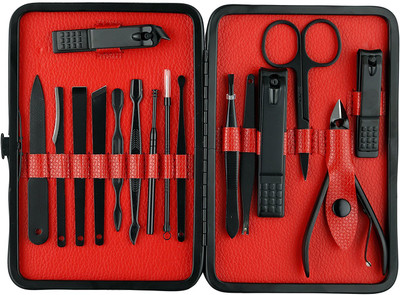 

Health Raksha Manicure Pedicure Set Nail Clippers - 16 Piece Stainless Steel Manicure Kit, Professional Grooming Kit, Nail Tools with Luxurious Travel Case(16 ml, Set of 16)