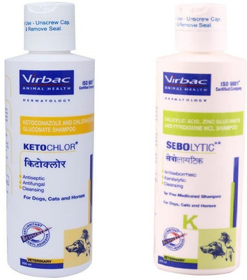 

virbac Virbac KETOCHLOR 200 ML and Virbac SEBOLYTIC 200 ML Anti-microbial, Conditioning, Anti-fungal, Anti-parasitic, Flea and Tick, Anti-dandruff, Allergy Relief, Whitening and Color Enhancing, Anti-itching, Hypoallergenic KETOCHLOR - Antiseptic , Antifu