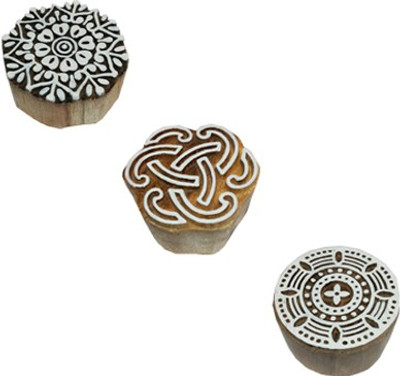 skart wooden printing blocks Round94 Printing Blocks(Pack of 3)