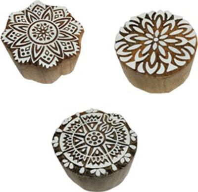 skart wooden printing blocks Round93 Printing Blocks(Pack of 3)