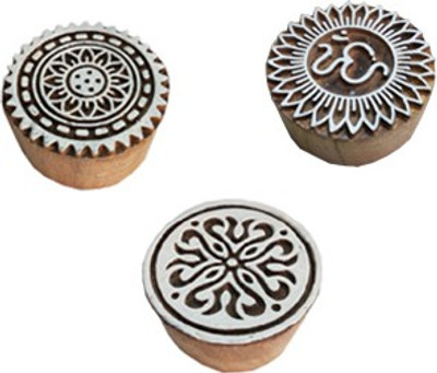 skart wooden printing blocks Round87 Printing Blocks(Pack of 3)