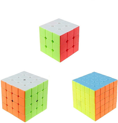 

Emob Pack of 3 Stickerless 3*3, 4*4 and 5*5 High Speed Magic Rubik Cube Puzzle Toy(3 Pieces)