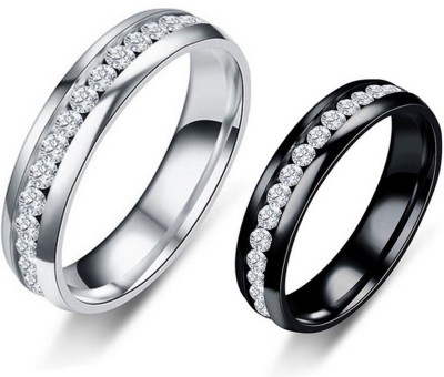 Sorellaz Couples Lovers 6mm Promise Wedding Engagement Metal Ring Set