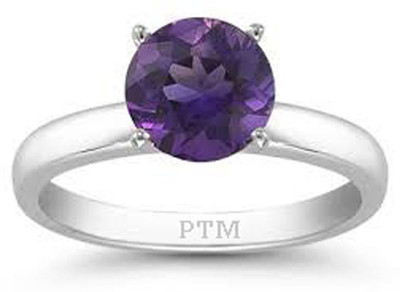 PTM Natural Amethyst (Kathela) Gemstone 6.25 Ratti or 5.69 Carat for Male and Female Sterling Silver Ring