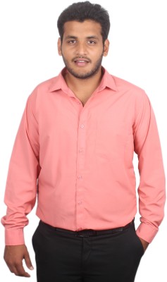 MAHARAJA Men Solid Formal Pink Shirt